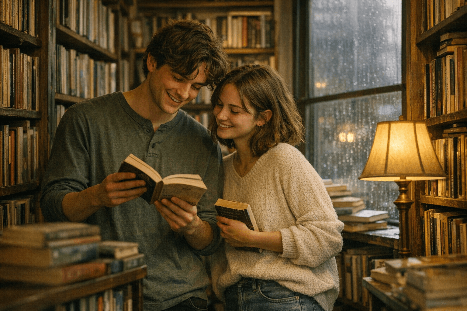 A warm bookstore afternoon shared by Brendan and Lila.